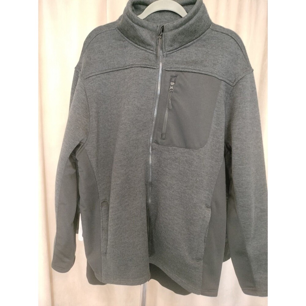 NWOT! Rugby University Men's Charcoal Gray Zipper Front Knit Jacket Size XL